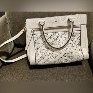 Kate Spade Cream Purse with Flower Cutouts